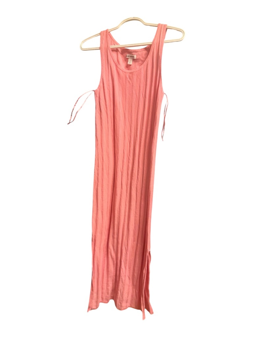 Elizabeth and James Coral Ribbed Maxi Dress with Side Ties
